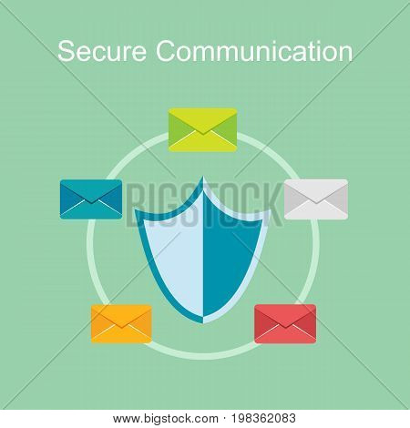 Secure communication concept illustration. Email protection. Email antivirus.