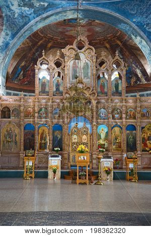 MYSHKIN, RUSSIA - JULY 13, 2016: Altar of the Assumption Cathedral