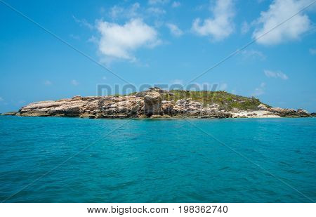 Beautiful scenery view of unknown island in Tasman sea of Arnhem land, Northern Territory state of Australia.