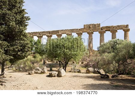 Temple of Hera Juno Lacinia at Agrigento Valley of the Temple Sicily Italy - May 22nd 2017