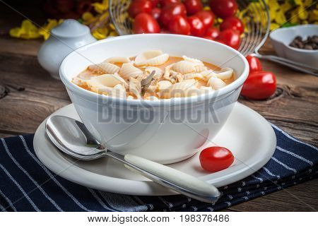 Fresh Tomato Soup With Conchigliette.