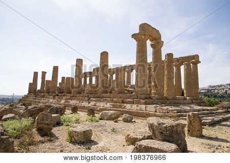 Temple of Hera Juno Lacinia at Agrigento Valley of the Temple Sicily Italy - May 22nd 2017