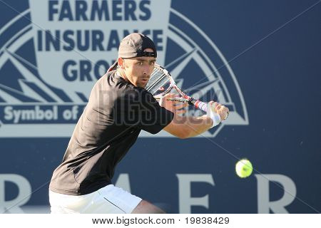 LOS ANGELES, CA. - 29 lipca: Benjamin Becker Niemiec (na zdjęciu) i [WC] James Blake USA gry