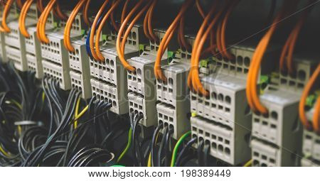 Colorful Wires PLC Cable in Control Panel System