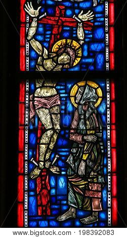 Stained Glass In Worms - Jesus Christ On The Cross