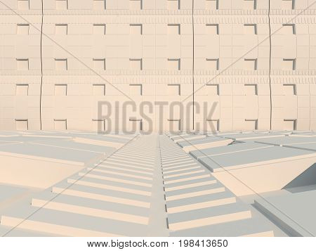 a white 3d city abstract 3d rendering