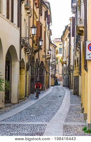 PADOVA, ITALY - July, 13, 2017: street in a center of Padova, Italy