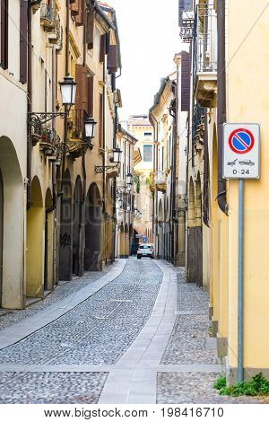 PADOVA, ITALY - July, 13, 2017: street in a center of Padova, Italy