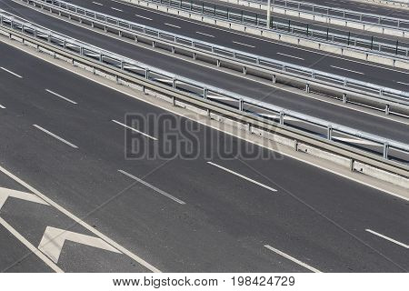Multiband asphalt track removed from bridge height