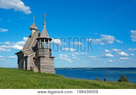 Wooden chapel St. Nicholas.Kenozerye Arkhangelsk region Russia