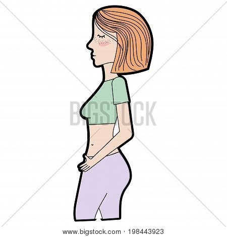 woman healthy lifestyle relaxion and nutrition vector illustration
