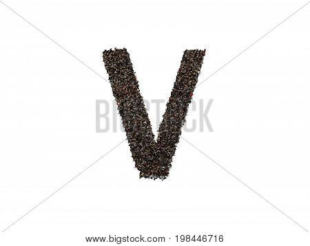 3D Characters Forming The Letter V