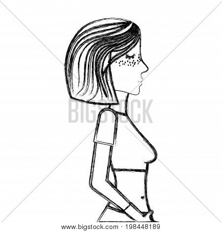 figure woman healthy lifestyle relaxion and nutrition vector illustration