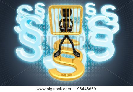 The Original 3D Character Illustration Imprisoned