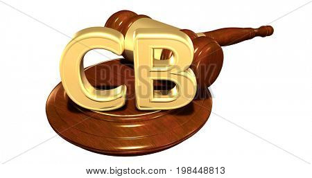 CB Legal Gavel Concept 3D Illustration
