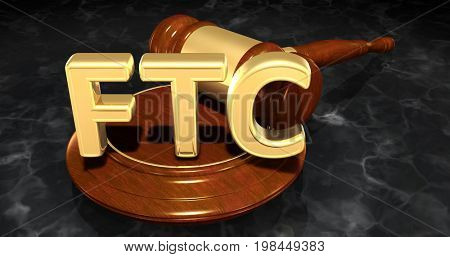 FTC Legal Gavel Concept 3D Illustration
