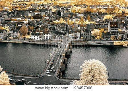 Belgian Classic Architecture View In Infra-red Colors