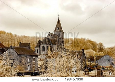 Belgian Classic Architecture View In Infra-red Colors
