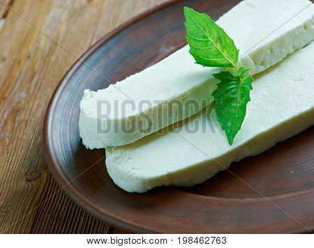 Tushuri Cheeses. Georgian cuisine , close up  meal