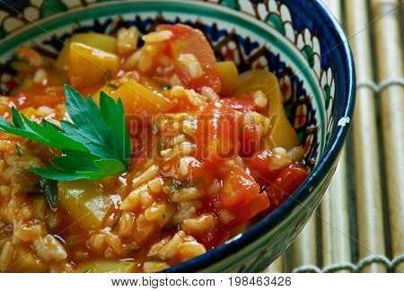 Domates Bastısı -Turkish appetizer of tomato close up meal