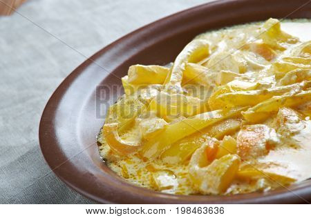 Chili Cheese Stew Ema Datshi.bhutanese cuisine close up meal