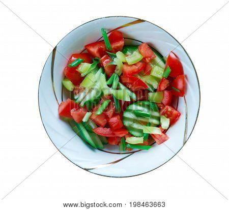 Gazan Dagga - Palestinian vegetable salad, close up meal
