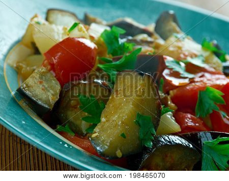 Caponata Agrodolce - traditional italian dish close up meal