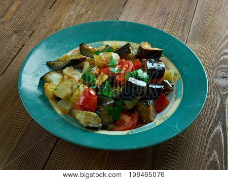 Caponata Agrodolce - traditional italian dish close up meal