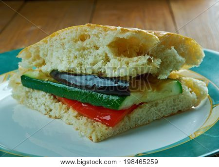 Grilled Ratatouille Muffuletta Sandwich
