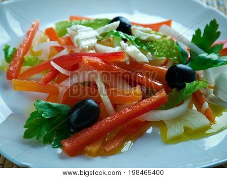 shalgam - Kazakh salad of radish. close up meal