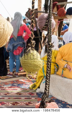 Set Or Rolls Of Colotful String In The View