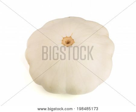Patty pan Squash isolated on white background. Pattypan.