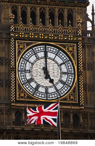 ユニオン ジャックとビッグ ・ ベン、ロンドン、イギリス