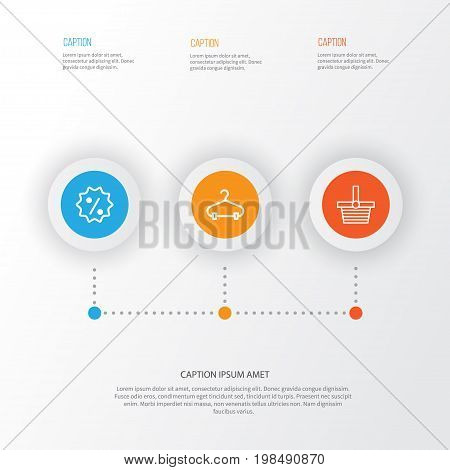 Ecommerce Icons Set. Collection Of Rebate Sign, Pannier, Peg And Other Elements