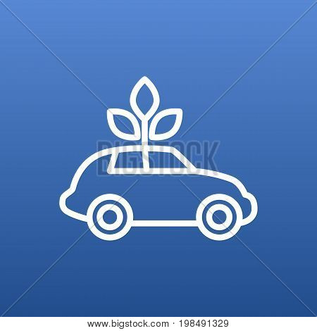 Vector Ecol Element In Trendy Style.  Isolated Car Outline Symbol On Clean Background.