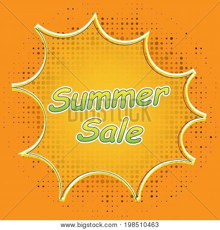 Pop Art style comic summer sale concept vector illustration