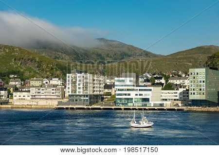 View to the city Hammerfest in Norway.