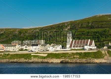 View to the city Hammerfest in Norway.