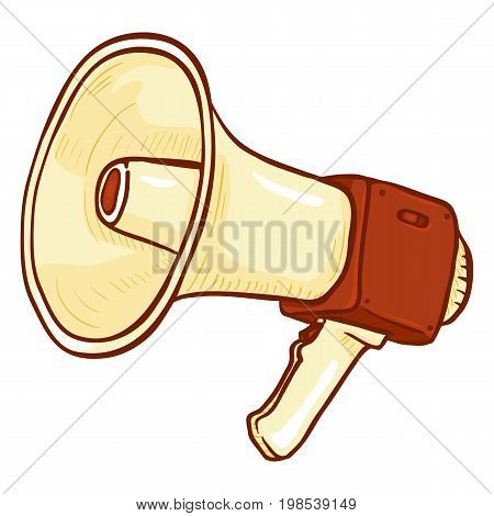 Vector Single Cartoon Illustration - Loudspeaker On Isolated White Background