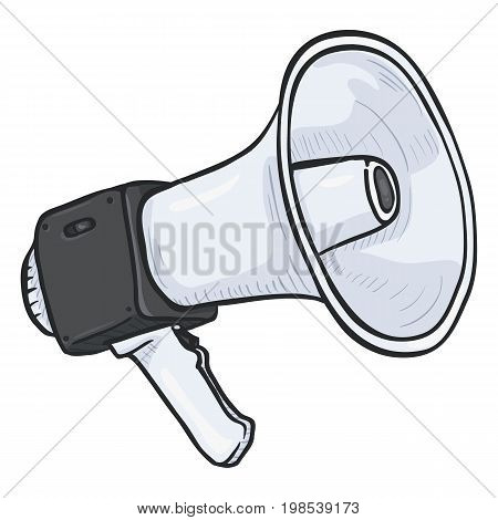 Vector Single Cartoon Illustration - Loudspeaker On Isolated White Background