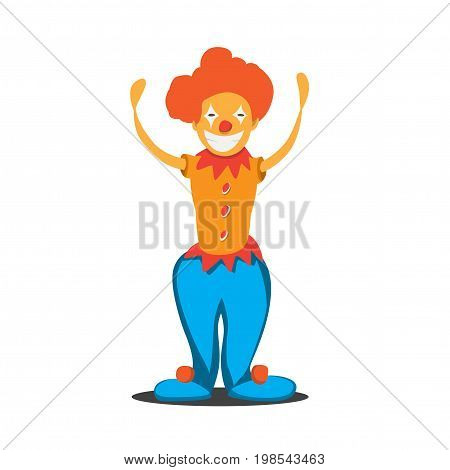 cheerful clown from the circus show isolated on white background