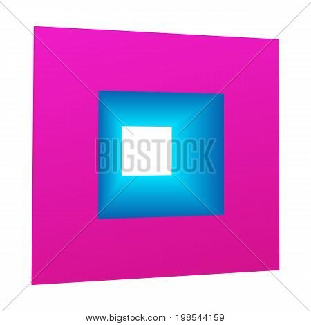 Cube icon for your business promotional artwork. Abstract square graphic design for flyers, banners, presentations. Vector illustration.