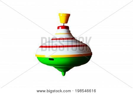 Humming Turning Top Game Isolated On White