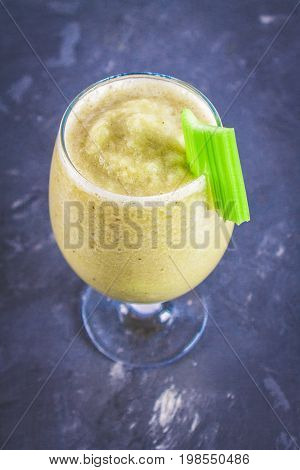 Green Smoothie With Celery, Banana And Apple