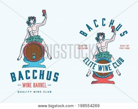 Bacchus wine club colored vector concept for any use