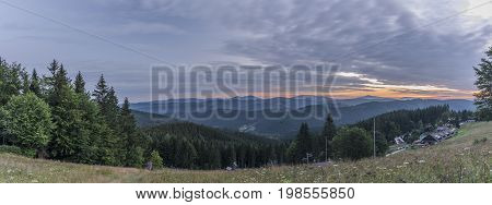 Before sunrise in summer morning near Kasarna village in west Slovakia