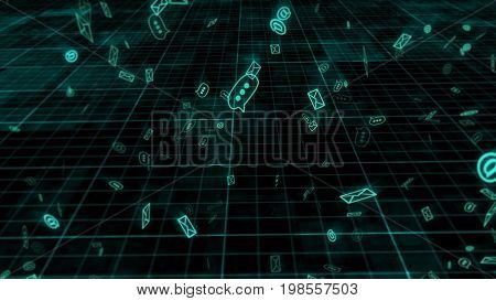 Rushing Email Messages Over Network Of Cyberspace
