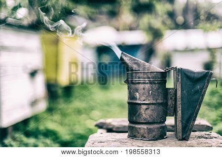 Beekeeping equipment - bee smoker own safety during the process of obtaining honey