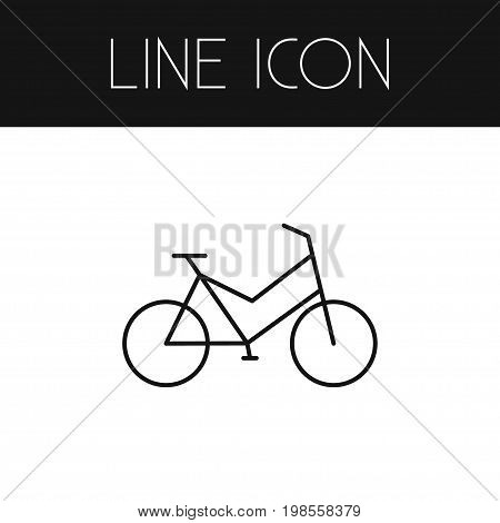 Velocipede Vector Element Can Be Used For Velocipede, Bike, Bicycle Design Concept.  Isolated Bike Outline.