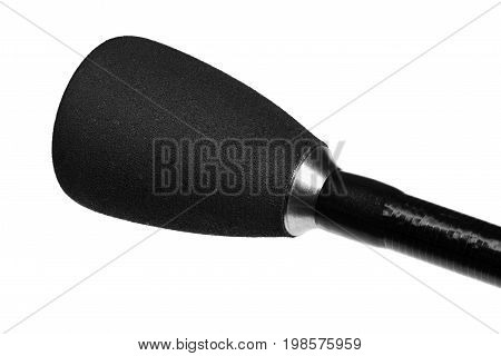 Butt cap part of profeccional custom rod, spinning isolated on white.